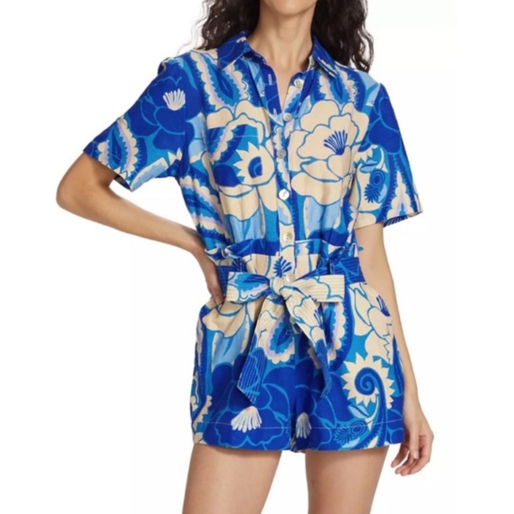 Blue Floral Women's Jumpsuit